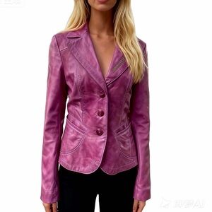 Genuine leather Danier Women's Pink Blazer
